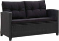 vidaXL sofá, 124 cm, negro, para el jardín