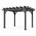 Pérgola de jardín de acero negra 3m x 3m