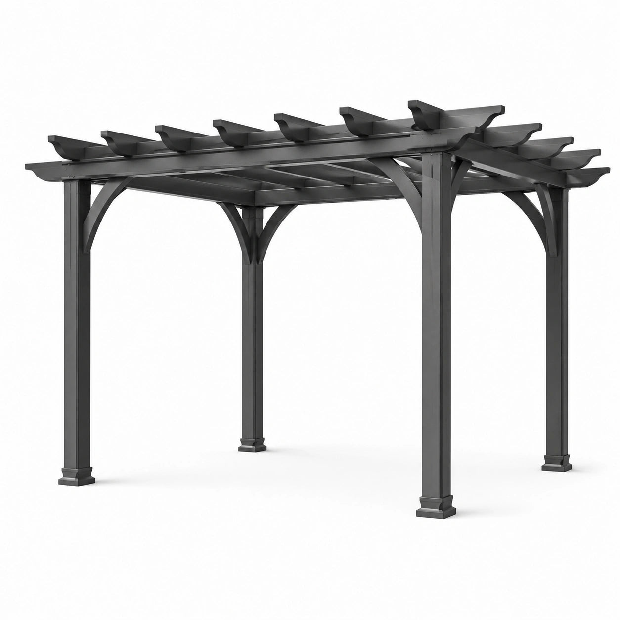 Pérgola de jardín de acero negra 3m x 3m