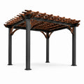 Pérgola de acero y madera de cedro 300x300x250 cm