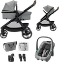Sistemas de viaje, 22 kg, gris, Maxi-Cosi, Cochecito de Bebé 3 en 1 con Silla de Coche, 0-4 Años (0-22 kg), Plegado con una mano
