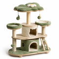 Árbol para Gatos de Madera y Felpa Verde con Juguetes