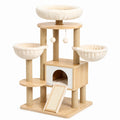 Árbol para Gato de Madera y Felpa Beige