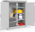 Outsunny Cobertizos de almacenamiento, 75 × 40 × 90 cm, con estantes, madera, gris, para el jardín