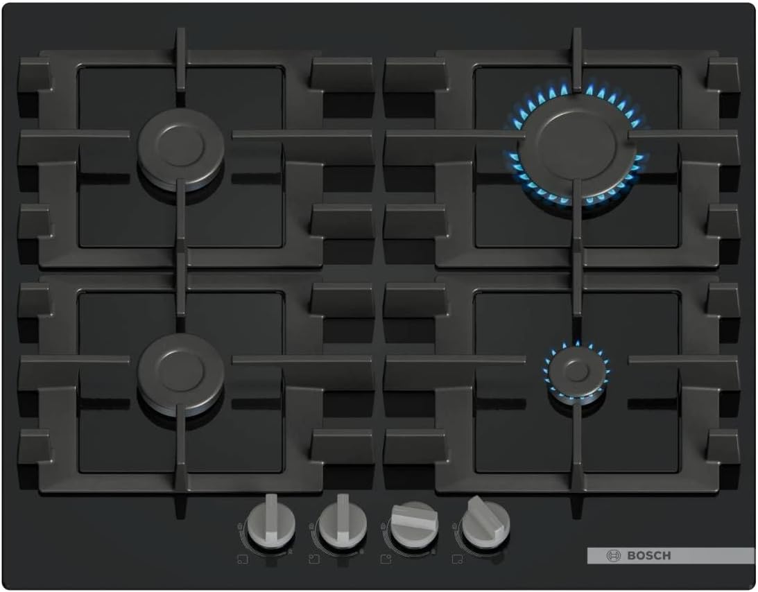 Bosch PNP6B6K40 lavavajillas, 60 cm, vidrio, negro, para la cocina, parrillas de hierro fundido aptas para lavavajillas, serie 6