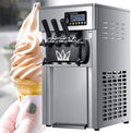 Heladeras, 18 l, 1200 W, con iluminación LED, QXIWAOE, Máquina para hacer helados comerciales de 3 sabores, 18 l/h, para uso doméstico y de