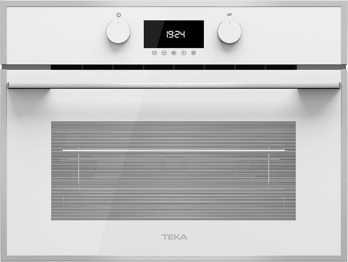Teka Microondas con grill, 45 cm, vidrio, blanco, para la cocina, 3 Funciones de Cocinado, 5 Alturas de Cocinado