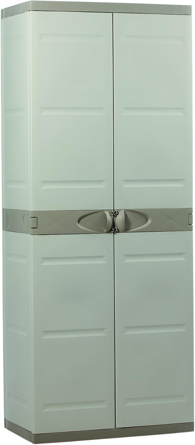 armario, 70 × 44 × 176 cm, plástico, beige, Plastiken, 70x44x176 cm