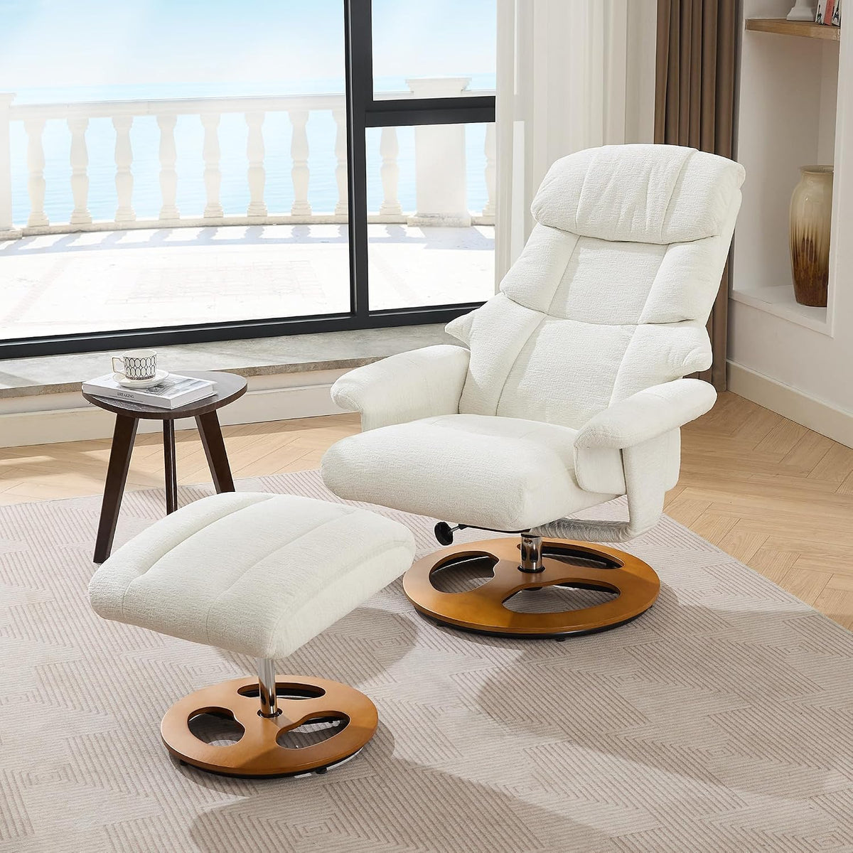 sillón, 81 × 126 × 111 cm, blanco, para el salón, LAKFEW, LAKFEW Sillon Relax Reclinable Electrico con Reposapiés, 81x126x111 cm