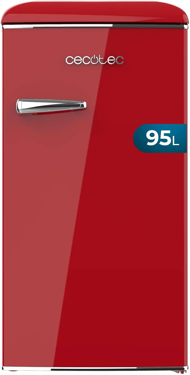 frigorífico, 89Cm, 95L, rojo, Cecotec, 89Cm de Alto y 49Cm de Ancho, 95L de Capacidad y Clase E