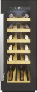 Bodegas de vino independientes, 83,3 × 29,5 × 56,2 cm, 58L, con iluminación LED, con estantes, negro, CANDY