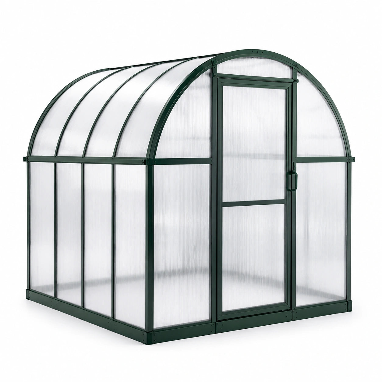 Invernadero de aluminio y policarbonato verde 190x190x210 cm