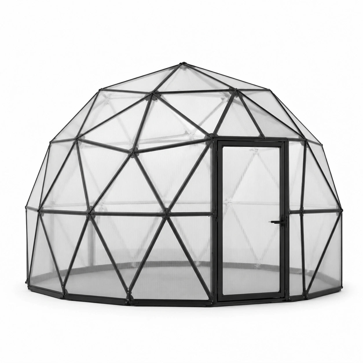 Invernadero Geodésico de Policarbonato Transparente con Estructura de Acero 3.6m