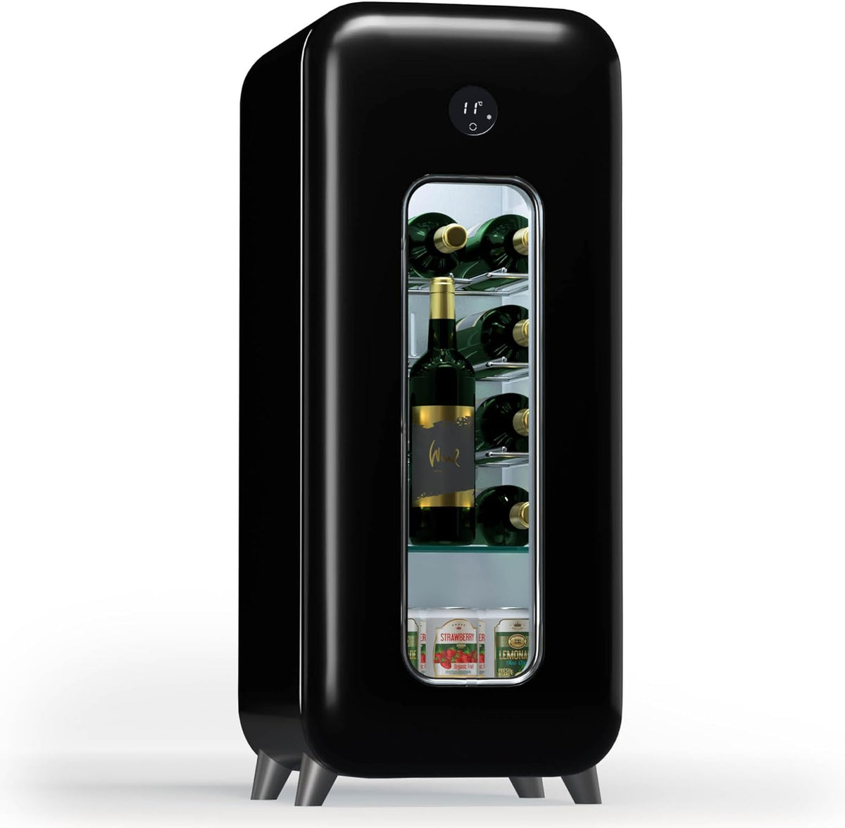 Klarstein Bodegas de vino independientes, vidrio, Klarstein Vinoteca para Vinos, Vinoteca Pequeña Puerta Cristal para Interior y Exterior
