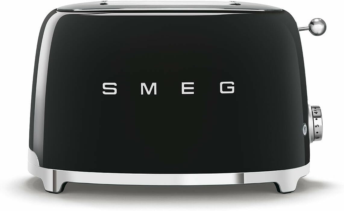 tostadora TSF01BLEU, 310 × 195 × 198mm, 950W, acero inoxidable, negro, Smeg