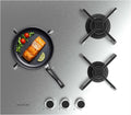 placa de inducción, 6.2kW, acero inoxidable, Cecotec, Cecotec Placa de Gas 3 Fuegos Bolero Squad G 3400S Inox. 6.2kW