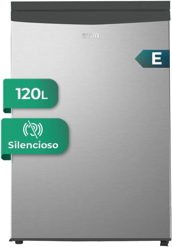 frigorífico SR855500ECX, SVAN, Refrigerador Inox. Capacidad 120 Litros, Puerta Reversible, Bajo