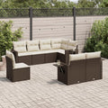 sofá, 55 × 62 × 69 cm, marrón, para el jardín, para la terraza, IKAYAA, con Función de Almacenamiento, Marrón y Crema 8 pzas Type-39