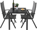 Juegos de comedor, 107 × 65 × 52 cm, 3 unidades, aluminio, para el jardín, LIFERUN, LIFERUN Juego de Muebles 3 Piezas