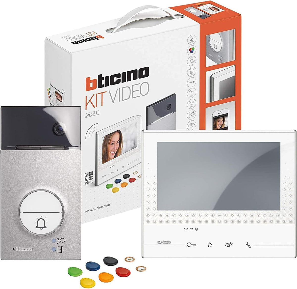 Interfonos, Bticino, BTICINO Kit Videoportero Classe 300X13E Monitor Placa de Calle, 7'' Bl