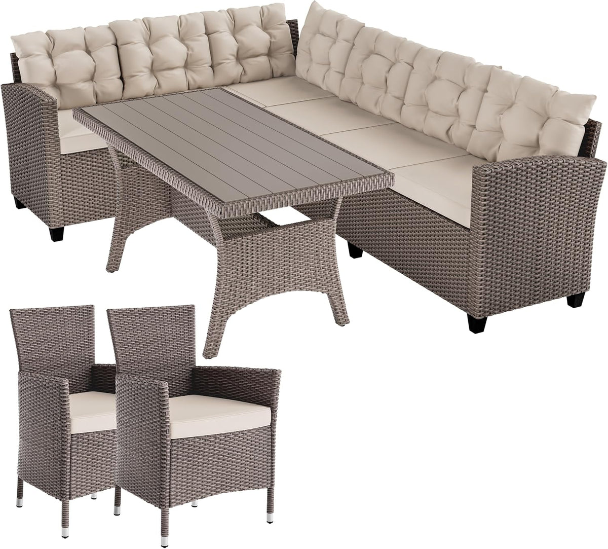 silla, 15 cm, beige, para el jardín, para la terraza, CASARIA