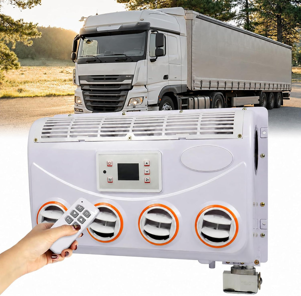 aire acondicionado, 24V, TYH, Aire Acondicionado Eléctrico De Techo para Autocaravanas, con Salida Giratoria De 360°, Aire 24V