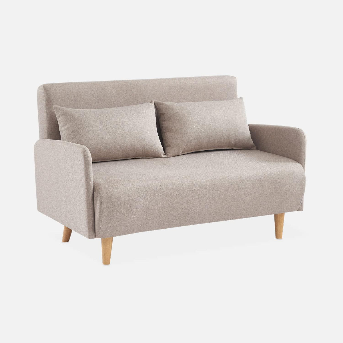 sofá, 131 × 75 × 81 cm, madera, beige, Alice's Garden