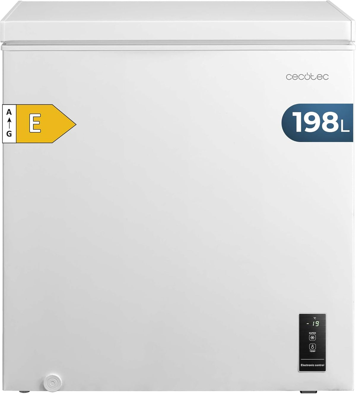 Congeladores horizontales, 198L, con iluminación LED, Cecotec, Control Electrónico LED, Puerta ZeroG (80o-30o)
