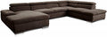 sofá, 94 × 226 cm, regulable, marrón, para el salón, Cavadore