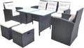 vidaXL Juegos de comedor, 6 unidades, negro, para el jardín