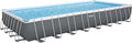 Bestway piscina, 956 × 488 × 132 cm, acero, gris, con bomba de filtro