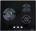 placa de inducción, 59 cm, vidrio, negro, Cata, Cata Placa Cristal Gas CCI 6021 BK, 3 Quemadores, Ancho de 59 cm