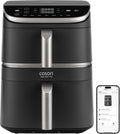 freidora de aire, 10,8L, doble cesta, control inteligente, Cosori, 8L Turbo Tower Pro Smart