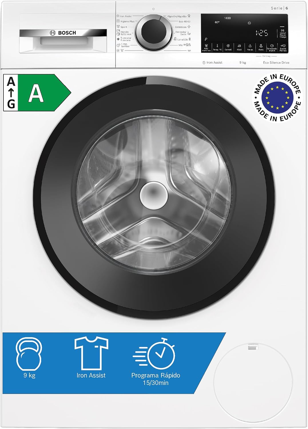 Bosch WGG244Z0ES lavadora, 84,8 × 59,8 × 59 cm, 9 kg, blanco, Serie 6