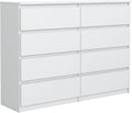 Cómodas y cajoneras, 120 cm, con cajones, blanco, meble masztalerz, 8 Cajones