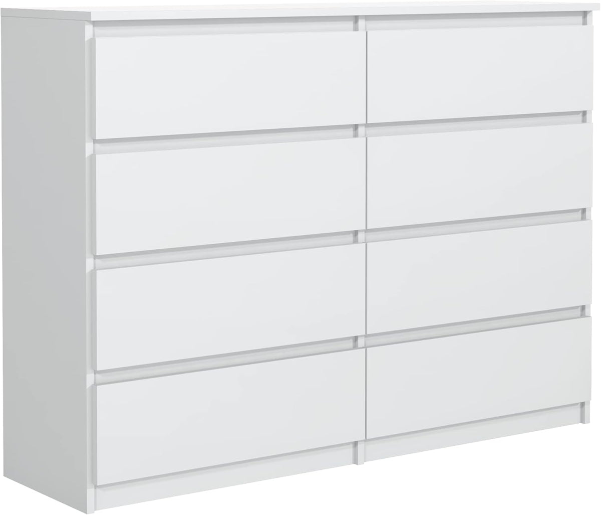Cómodas y cajoneras, 120 cm, con cajones, blanco, meble masztalerz, 8 Cajones