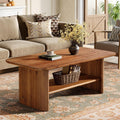 Mesa de Centro de Madera Maciza, 120 cm, marrón, para la oficina, para el salón, TRIBEWOOD