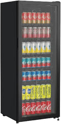frigorífico GSC4240B, 54 × 54.5 × 139.5 cm, 18 °C, 237 L, con iluminación LED, regulable, con estantes, vidrio, negro, METRO Professional