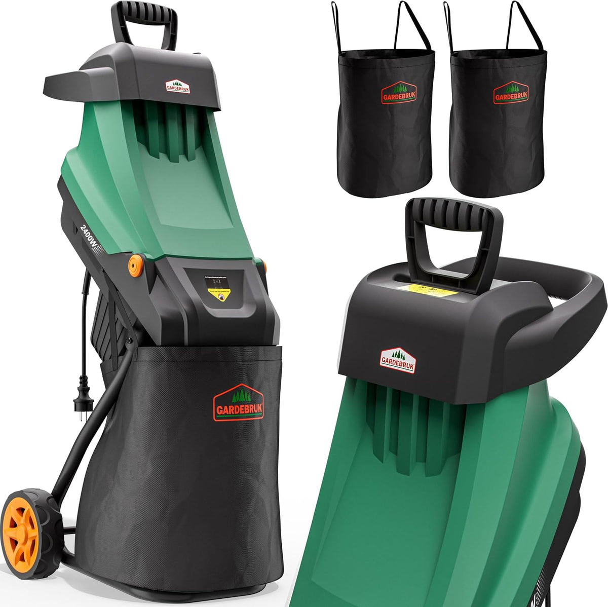 Astilladoras, trituradoras y máquinas para mulching, 45mm, 2400 W, para el jardín, Gardebruk
