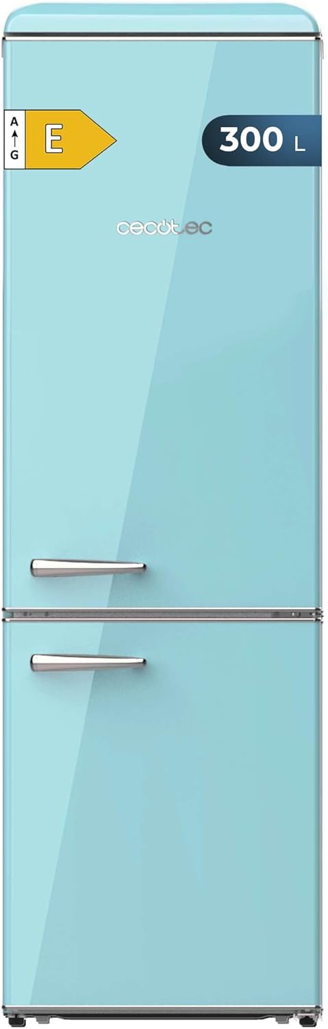 frigorífico, 300L, vidrio, Cecotec, Retro Combi de Bolero CoolMarket Combi Origin 300 Blue