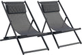 Outsunny Tumbonas, 60 × 100 × 85 cm, plegable, aluminio, gris