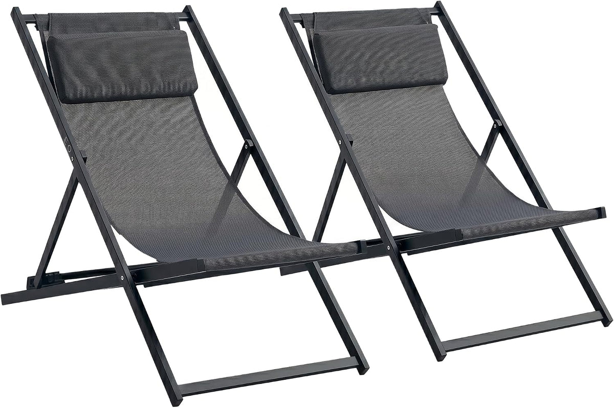 Outsunny Tumbonas, 60 × 100 × 85 cm, plegable, aluminio, gris