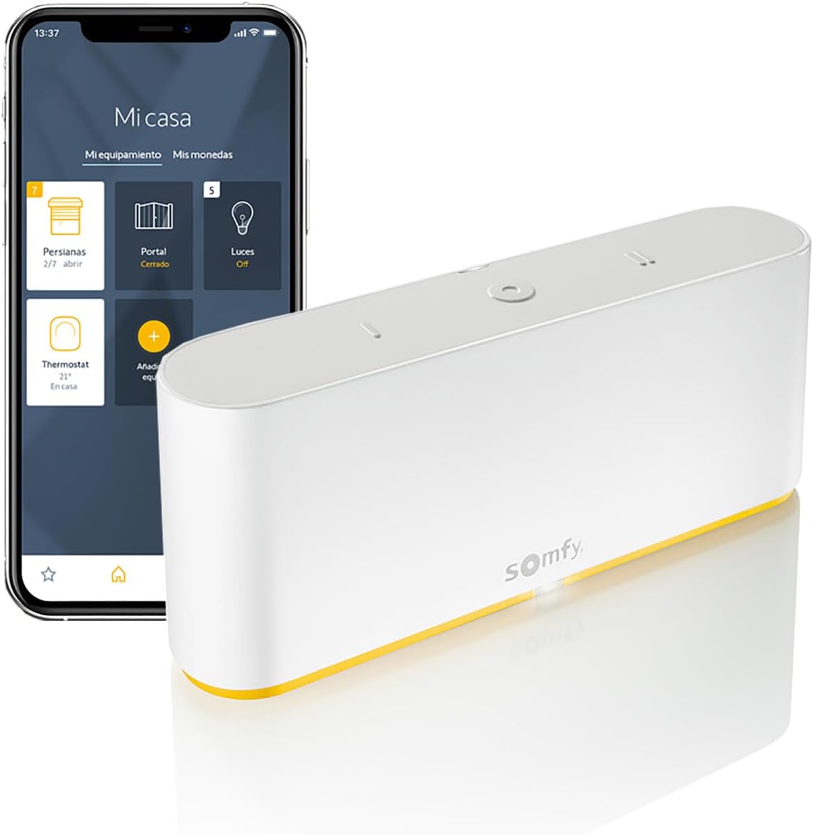 Interruptores de persianas y puertas automáticas, control inteligente, blanco, somfy