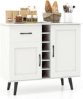 armario, 90 × 40 × 79 cm, regulable, con estantes, blanco, para la cocina, para el salón, GIANTEX