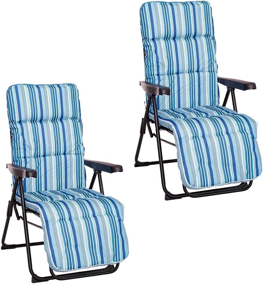 Sillones reclinables, 96,5 × 60 × 21 cm, azul, para el jardín, LOLAhome