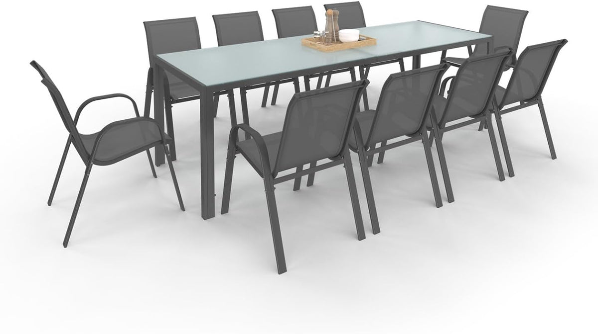 silla, 240 cm, gris, para el jardín, para el salón, IDMarket