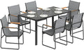 Outsunny silla, 53 × 59 × 83 cm, 7 unidades, gris, para el jardín