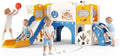 Toboganes independientes, 145 cm, Klesmiun, Tobogán infantil 11 en 1 con pizarra magnética, HDPE para interior y exterior