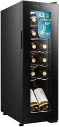 Bodegas de vino independientes, 25,2 × 45 × 79,5 cm, con iluminación LED, regulable, Cecotec, Temperatura Ajustable de 8-18oC
