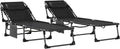 Outsunny Tumbonas, 79 × 18 × 57 cm, plegable, negro, para el jardín